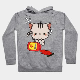 Funny Tabby Cat Spilled Hot Sauce Hoodie